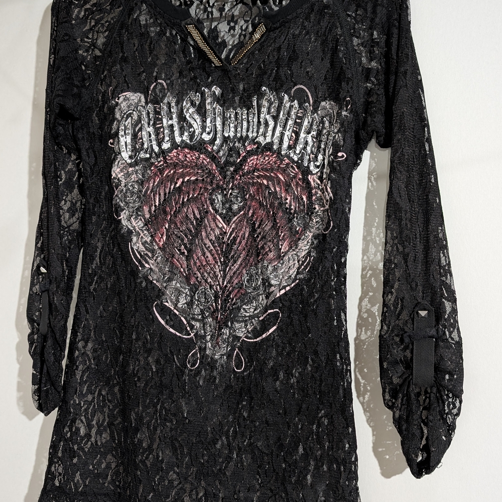 Black Lace Graphic Top